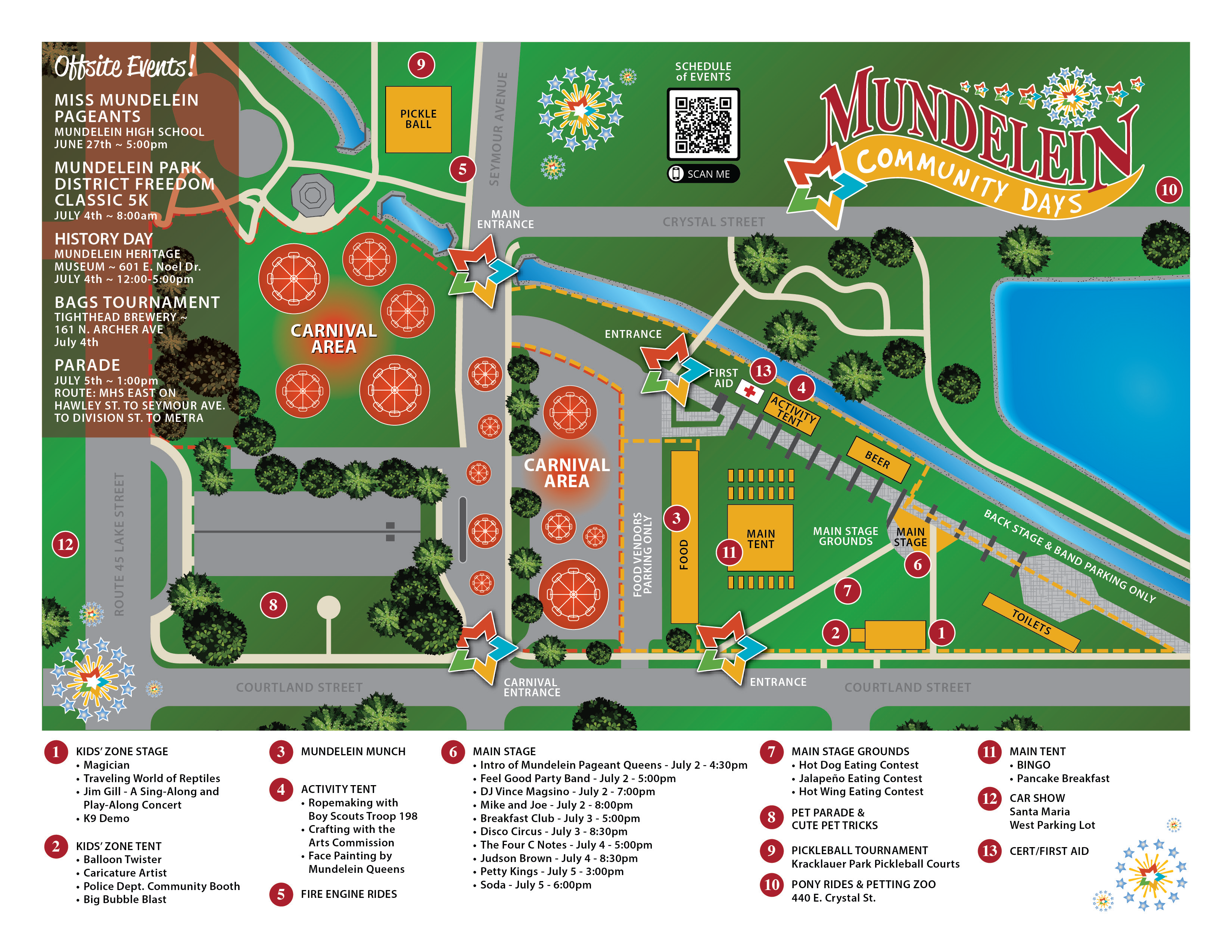 Mundelein Community Days 2026 festival grounds map